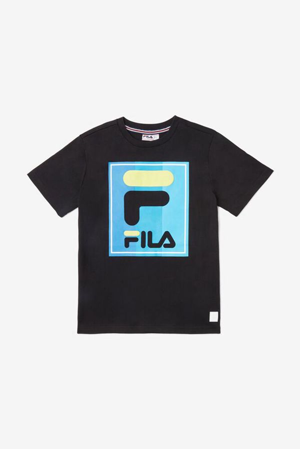 Fila Black With Logo Boy's Tee - Black,NZ 659-16328